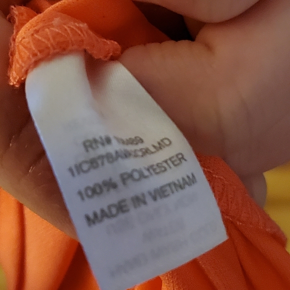 Bright Coral Flutter Top Belted Dress - Picture 5 of 5